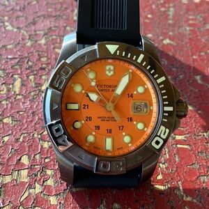 Victorinox Orange Dive Watch with Black Strap